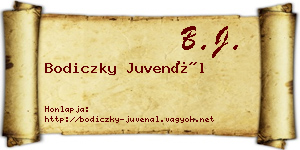 Bodiczky Juvenál névjegykártya